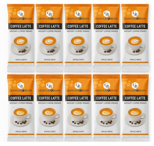 Granules n Beans Instant Premix Coffee Latte - (50 Single Serv Sachets)