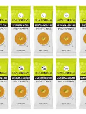 Granules n Beans Instant Premix Lemongrass Ginger Chai - (50 Single Serv Sachets)