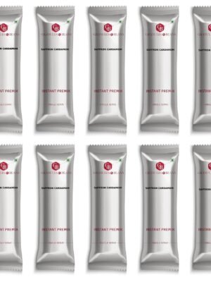 Granules n Beans Instant Premix Saffron Cardamom Chai - (50 Single Serv Sachets)