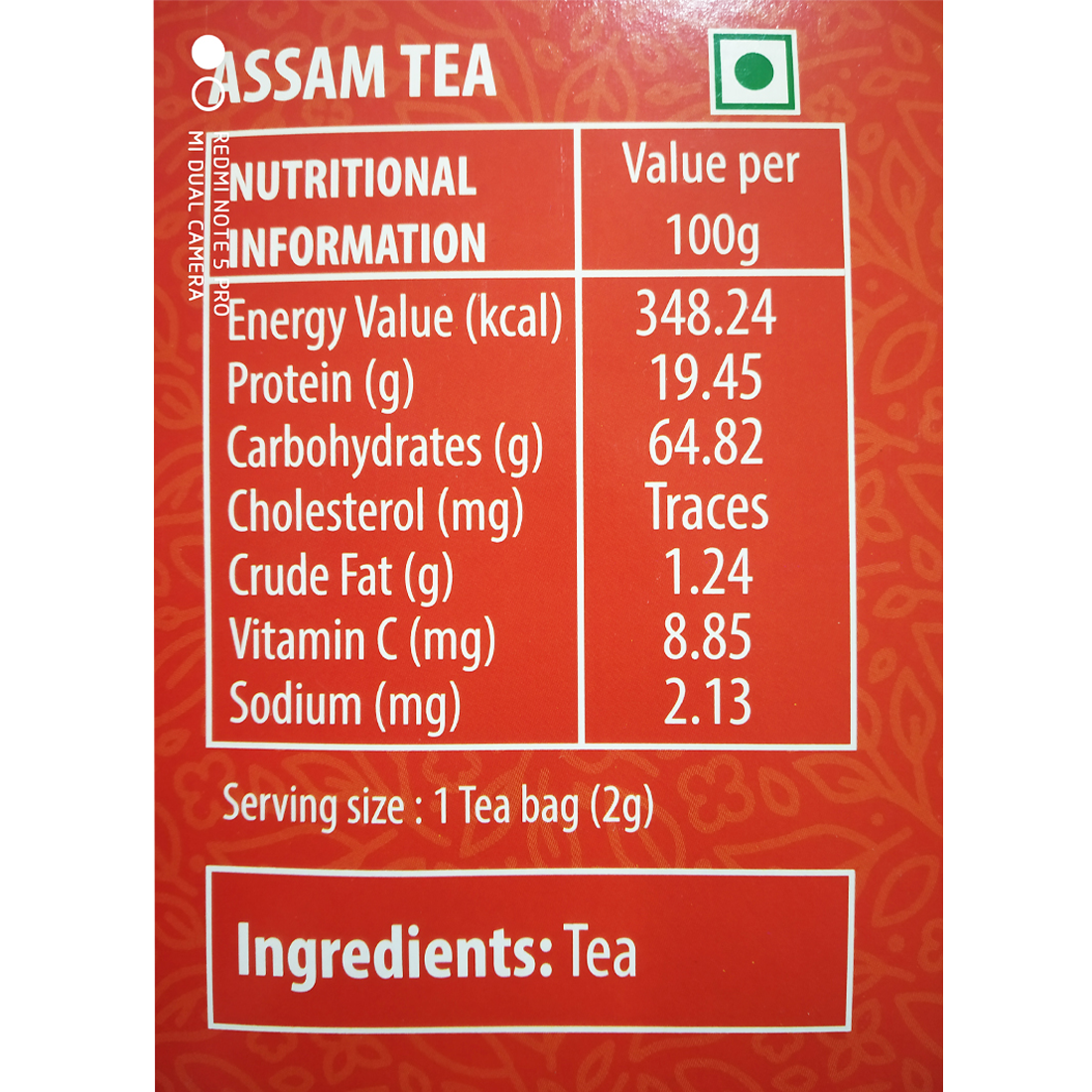 Granules n Beans Assam Tea 100 Staple-Free Tea Bags