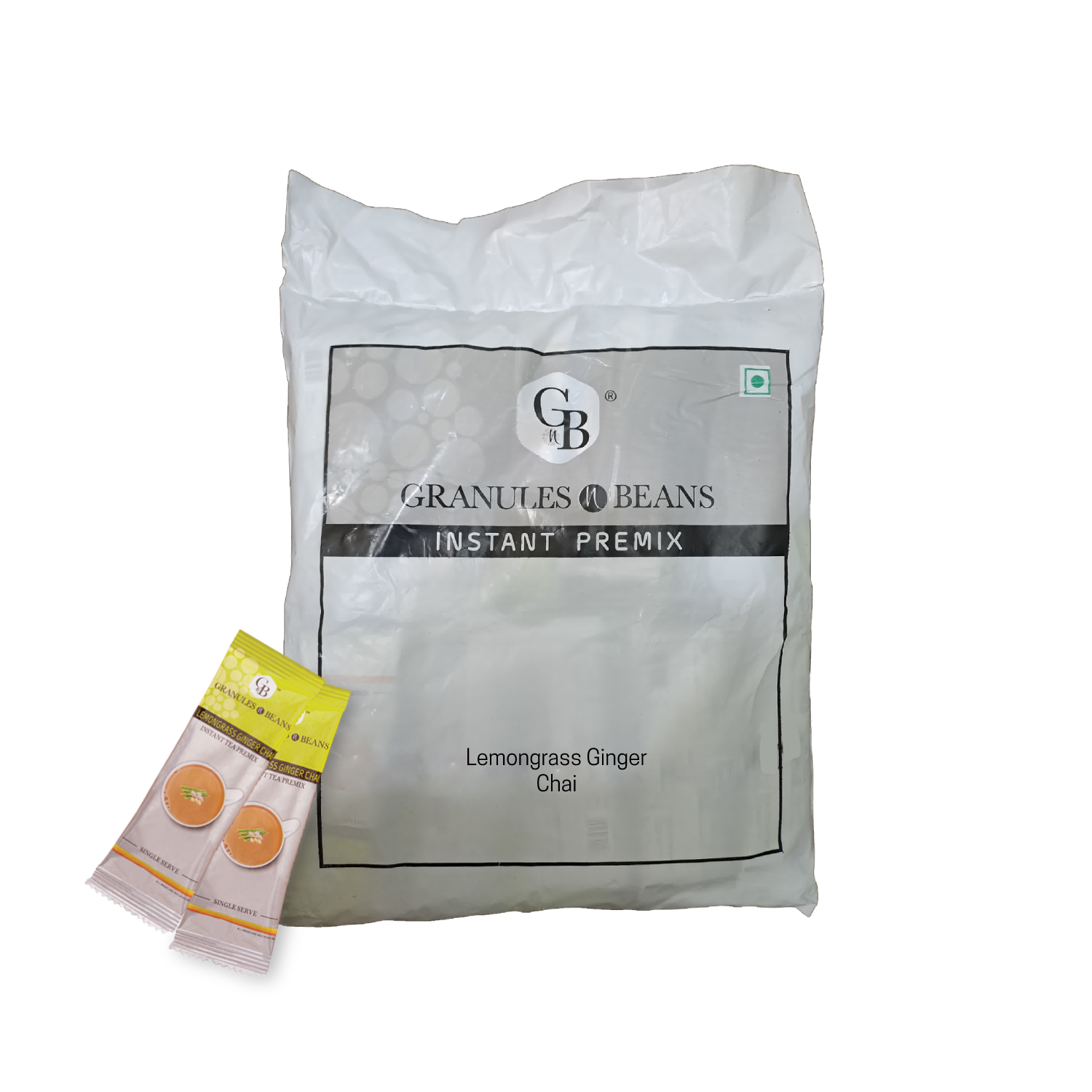 Granules n Beans Instant Premix Lemongrass Ginger Chai - (50 Single Serv Sachets)
