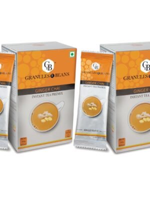 Granules n Beans Ginger Chai Instant Tea Premix - (10 Sachet x 14g = 140g) (Pack of 2)