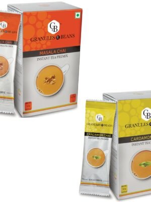 Granules n Beans Cardamom Chai + Masala Chai Instant Tea Premix Combo