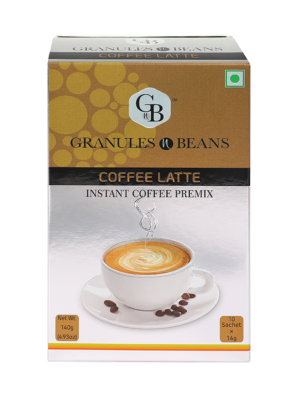 Granules n Beans Coffee Latte Instant Coffee Premix - (10 Sachet x 14g = 140g) - (Pack of 16)