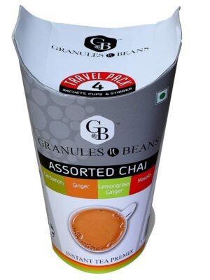 Granules n Beans Assorted Instant Tea Powder Travel Pack - Delicious, and Convenient Beverage Mix for a Perfect Cup Every Time Homemade taste instant convenience (1 pack x 4 Sachets)