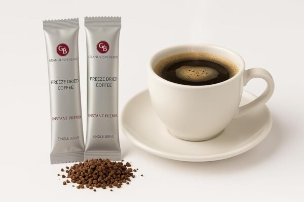 GnB GRANULES n BEANS Instant Freeze Dried Coffee 100% Pure | 2 g sachet | Ready to drink coffee (50 Single Serve Sachets)