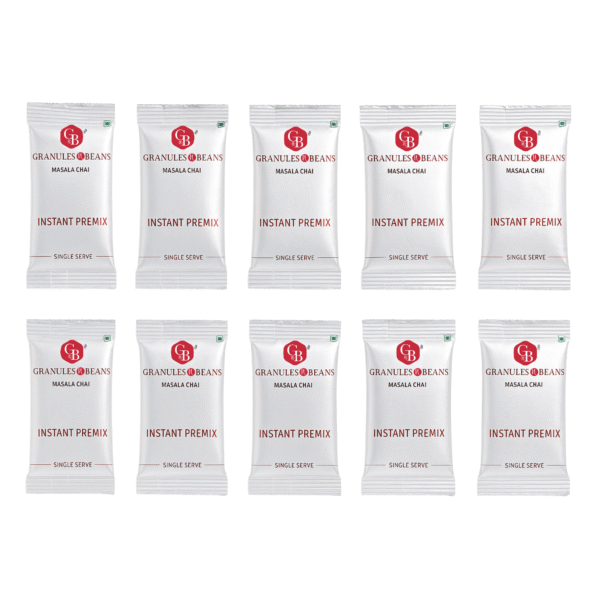 Granules N Beans Masala Chai Instant Tea Premix | Special Diwali Value Pack | 50 Sachets + Get 2 FREE Cup Packs (10 Cups Each)
