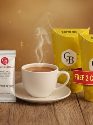 Granules N Beans Masala Chai Instant Tea Premix | Special Diwali Value Pack | 50 Sachets + Get 2 FREE Cup Packs (10 Cups Each)