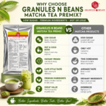 Matcha Tea Premix (Low Sugar) 1kg | Hot & Cold Drink Mix | Instant Premix Tea